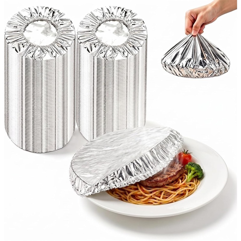 Kitchen Gadgets Under $10 - 10-50 Stück Wiederverwendbare Aluminiumfolie-Schüsselabdeckungen Kühlschrank-Frischhalte-Deckel Wärmeisolierung