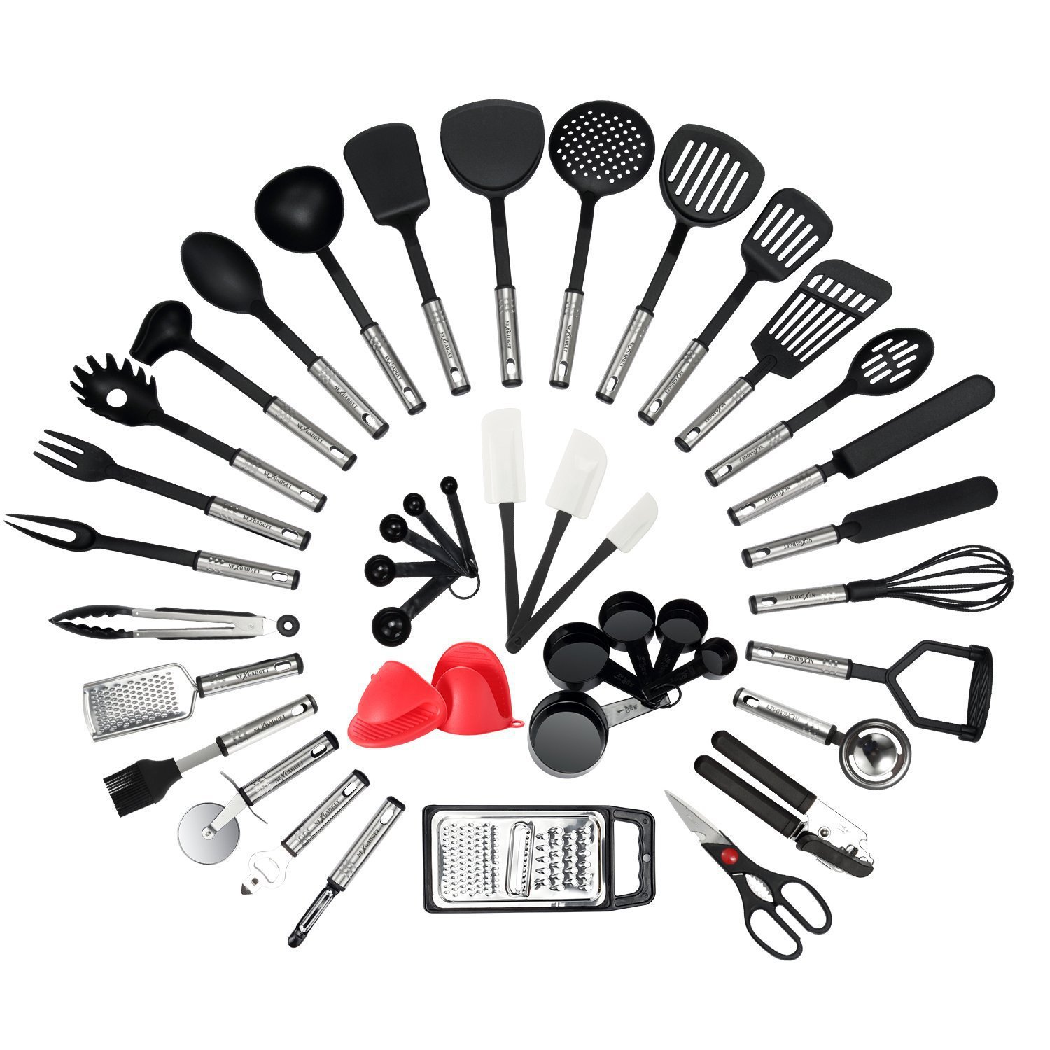 Kitchen Gadgets Kitchen - Bestseller 42-teiliges Antihaft-Hitzebeständiges Nylon-Edelstahl Küchenzubehör/Gadgets/Accessoires/Kochutensilien/Küchenwerkzeug-Set